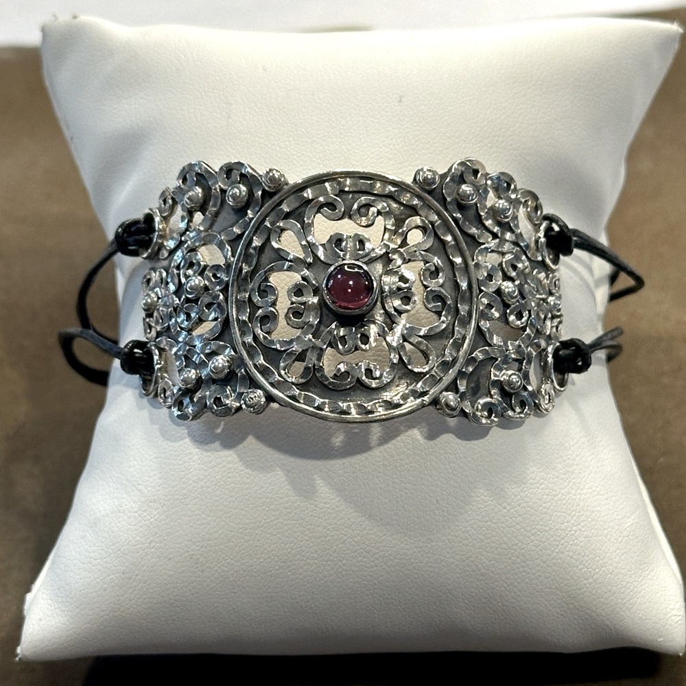 Beautiful Sterling Silver Adjustable Bracelet - image 1